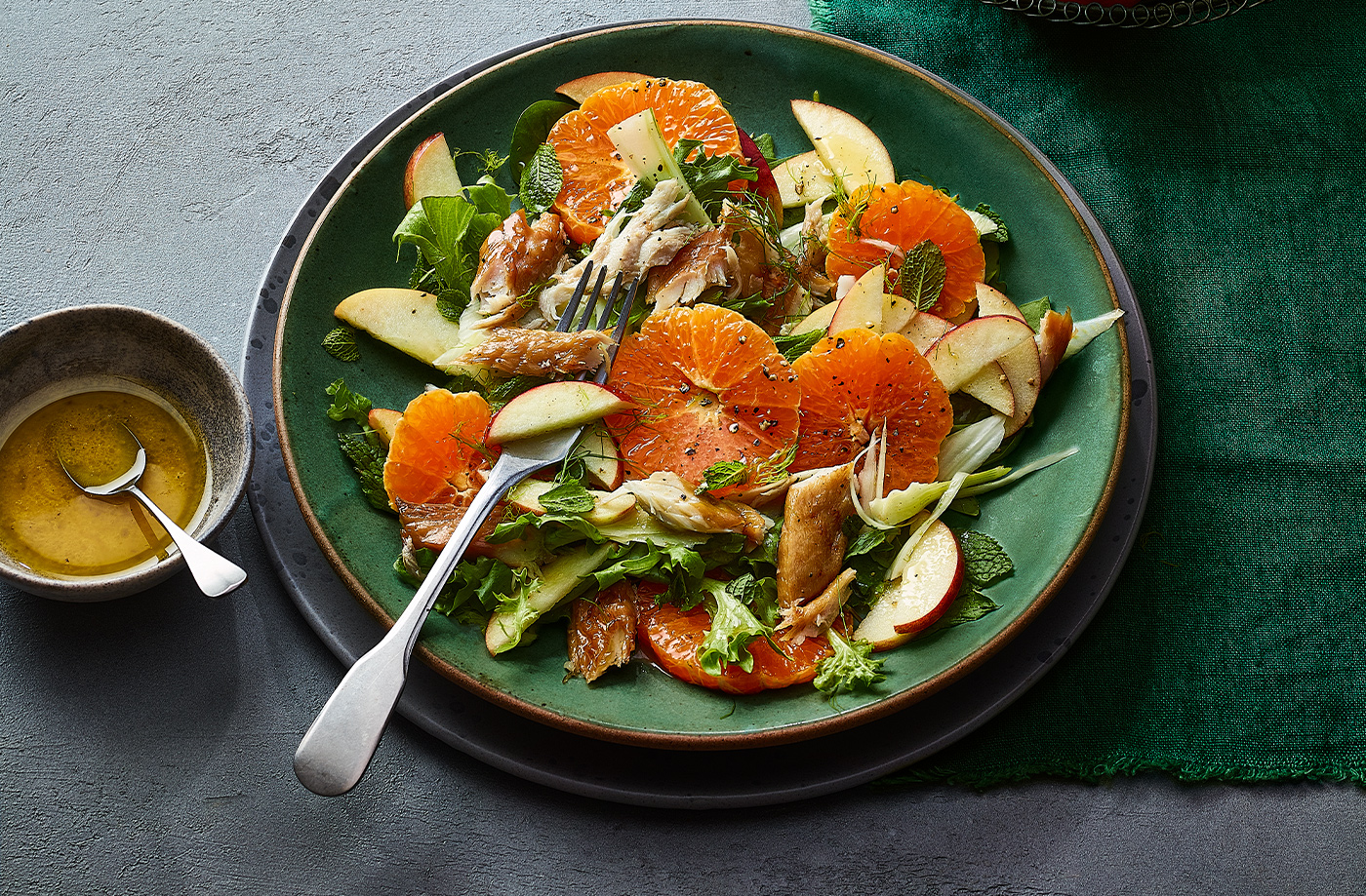 Apple, fennel and clementine salad with mackerel recipe