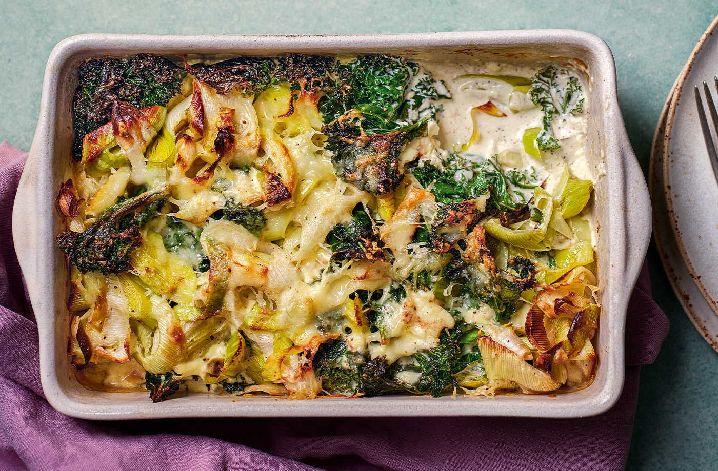 Creamed kale and leeks recipe