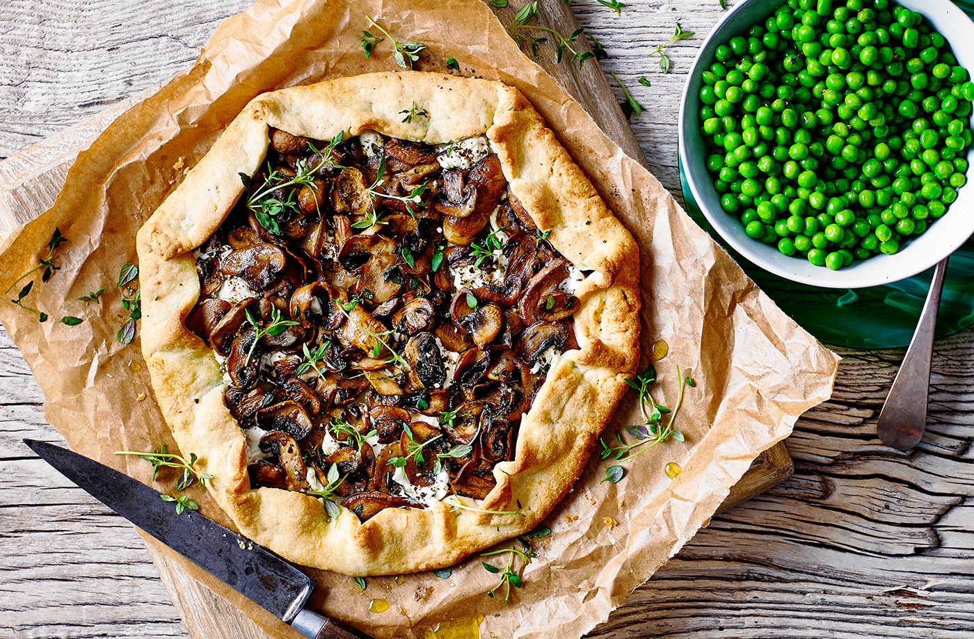 Creamy mushroom open pie  recipe