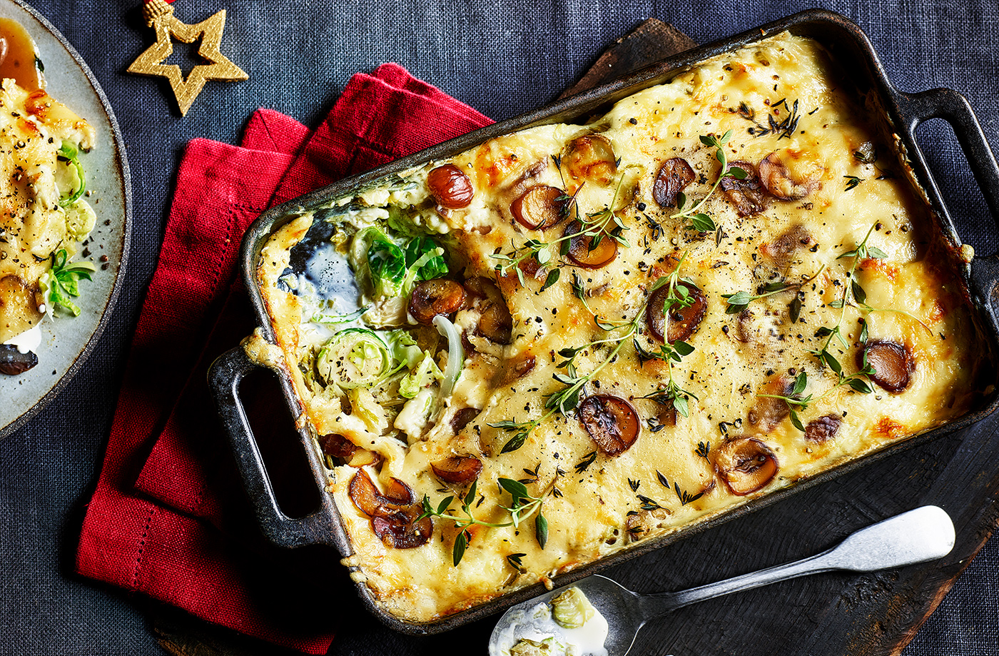 Sprout and chestnut gratin recipe