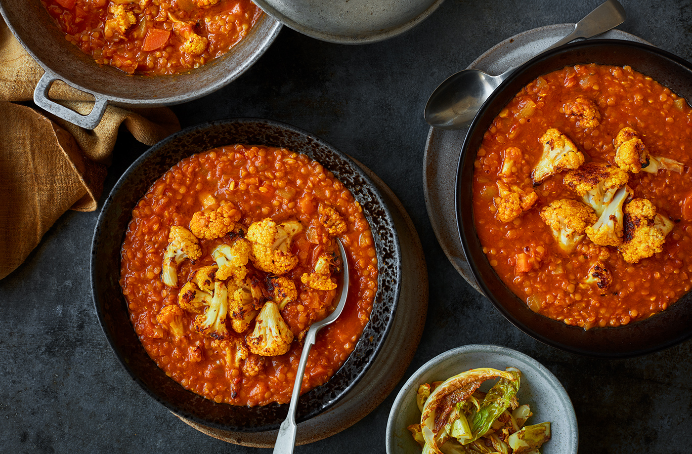 Red lentil and cauliflower dhal recipe