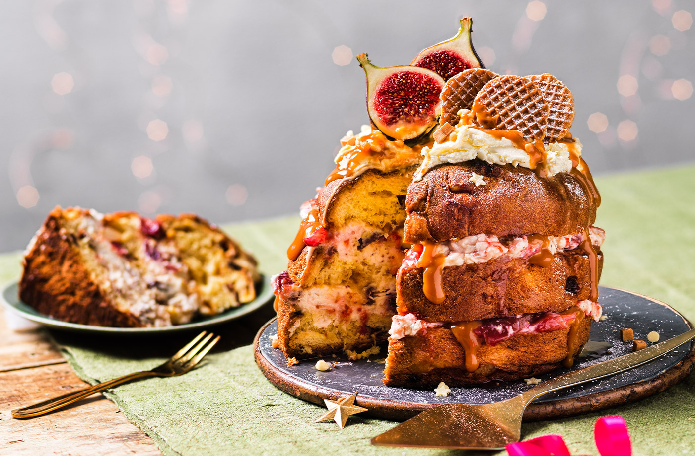 Fig and salted caramel panettone recipe