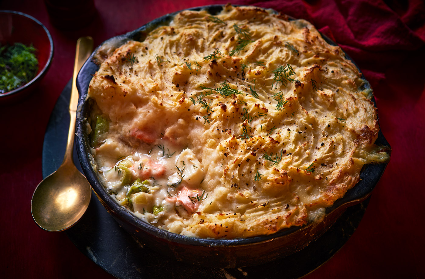Fish pie with capers, dill and celeriac mash recipe