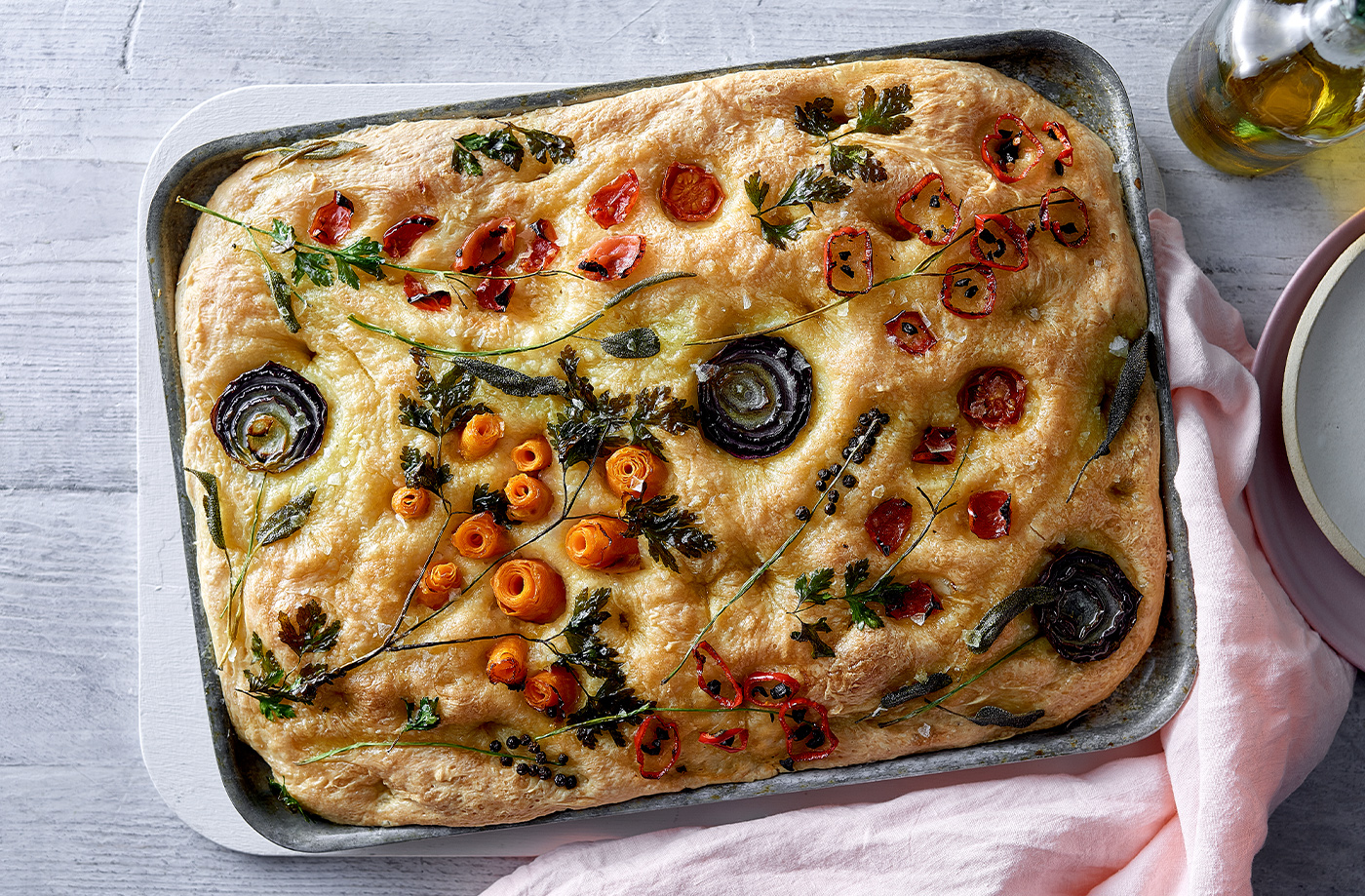 Flower focaccia recipe