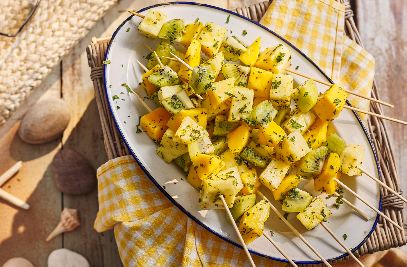 Mojito fruit skewers recipe