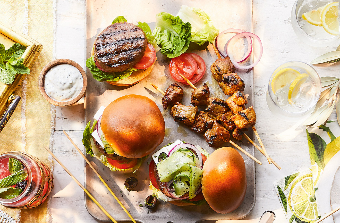 Greek-inspired lamb burger recipe