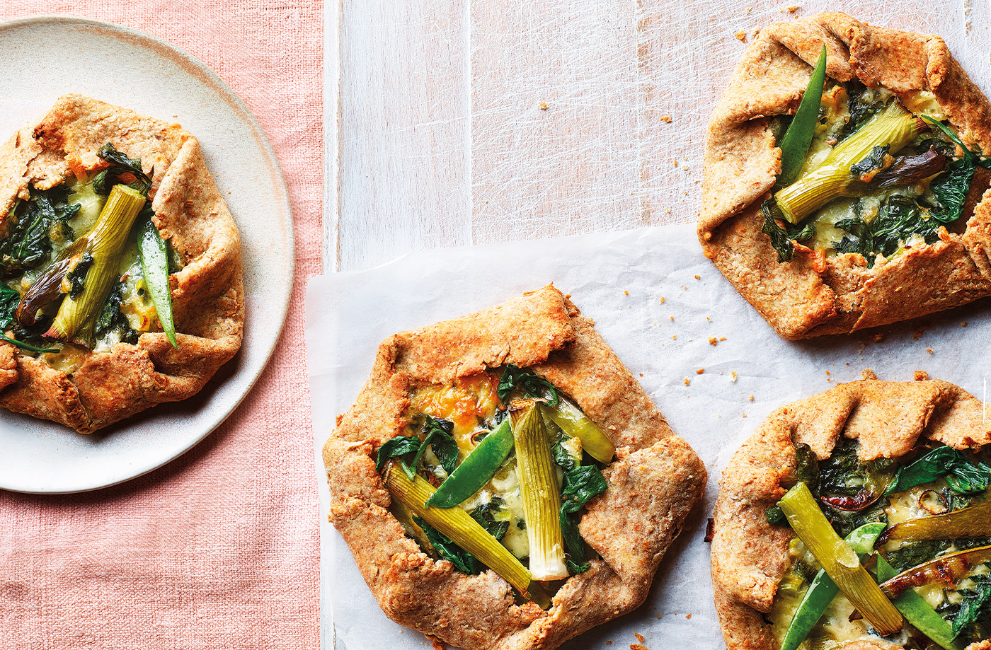 Cheese and spring onion galettes recipe