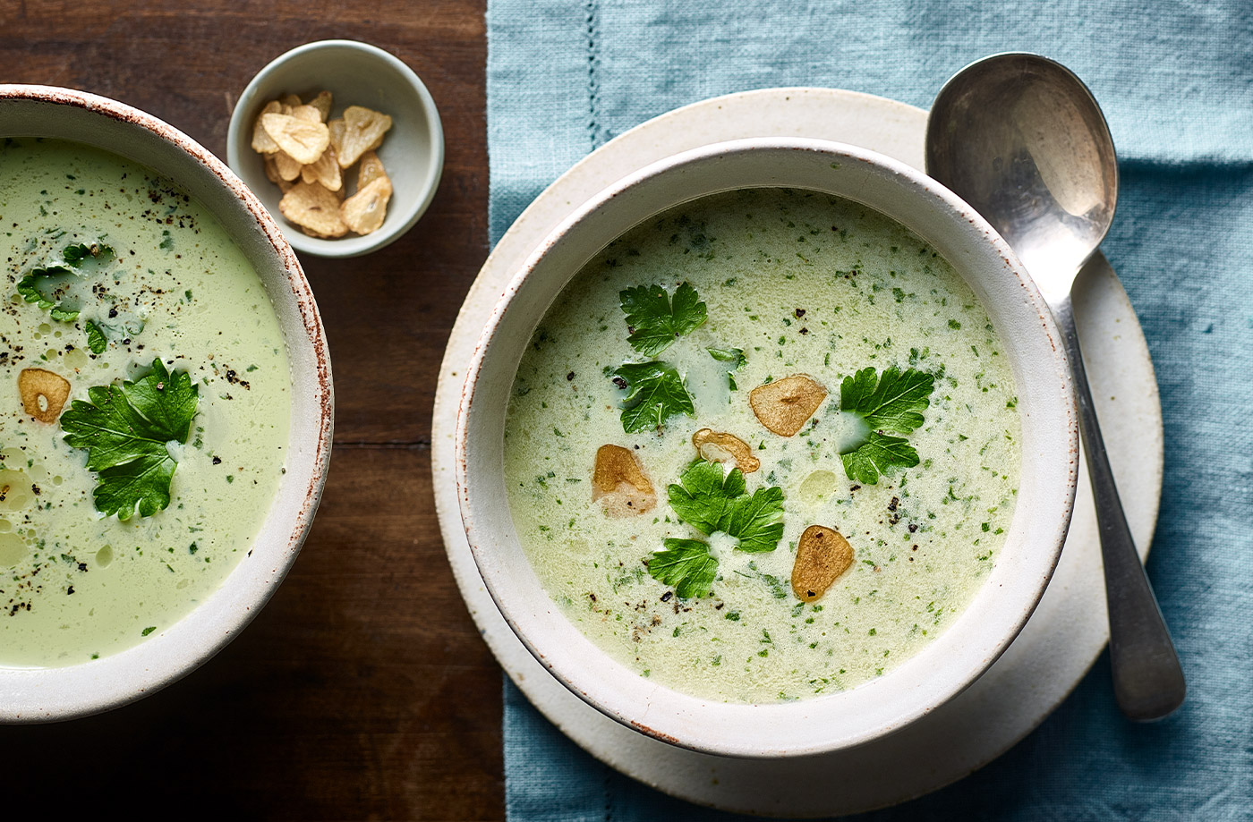 Garlic soup with homemade stock recipe