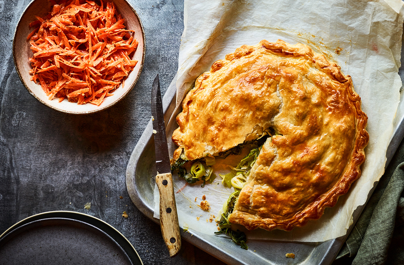 Giant cheesy leek pasty recipe