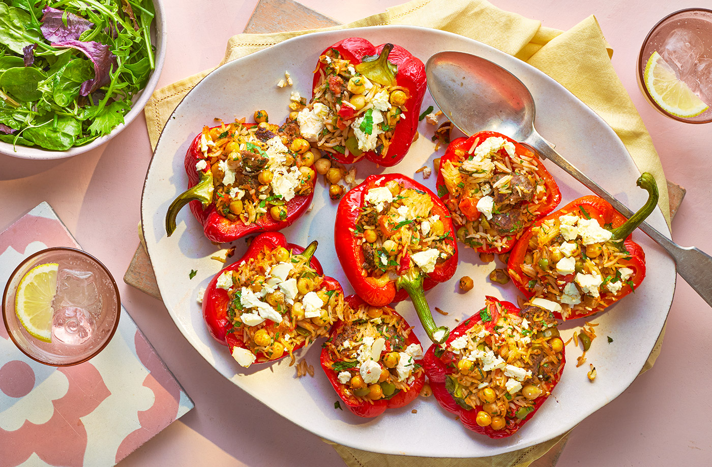 Greek-style stuffed peppers recipe