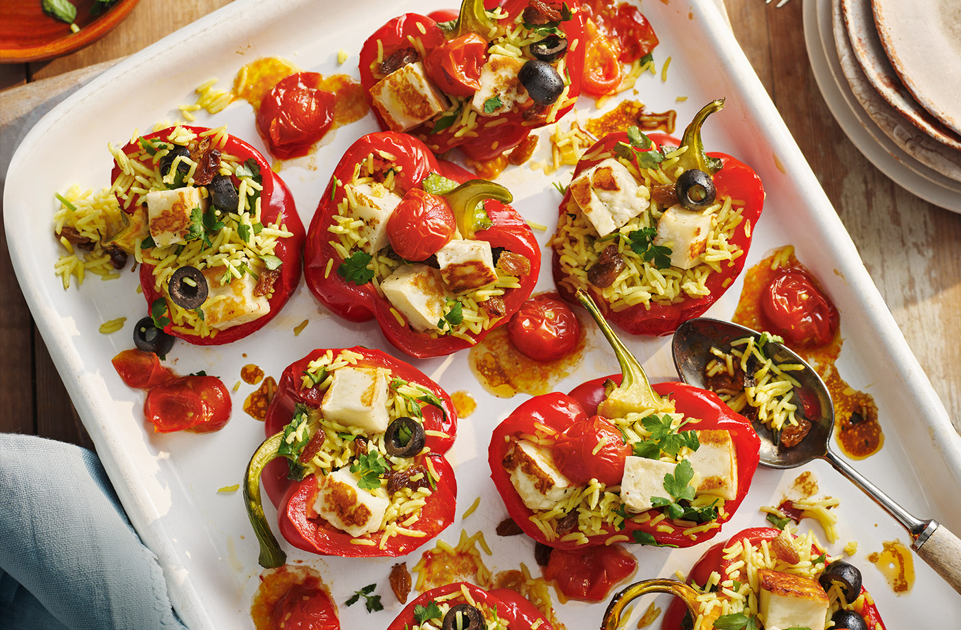 Halloumi stuffed peppers recipe