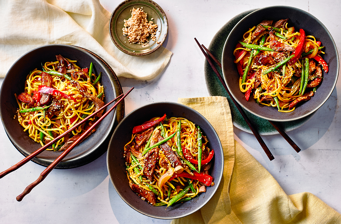Harissa lamb noodles recipe