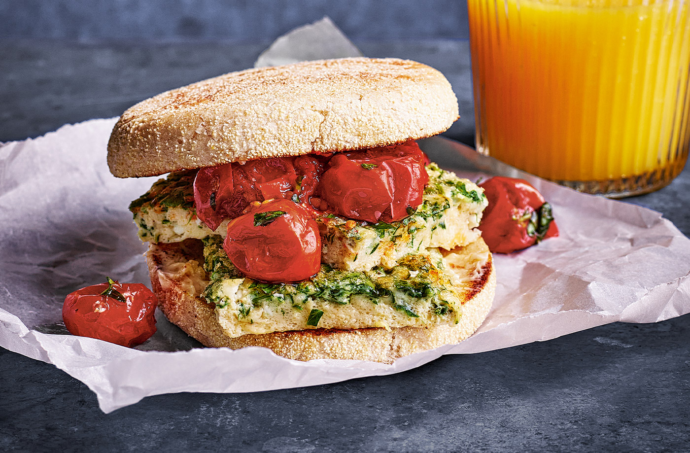 Herby egg and roasted tomato sandwiches recipe