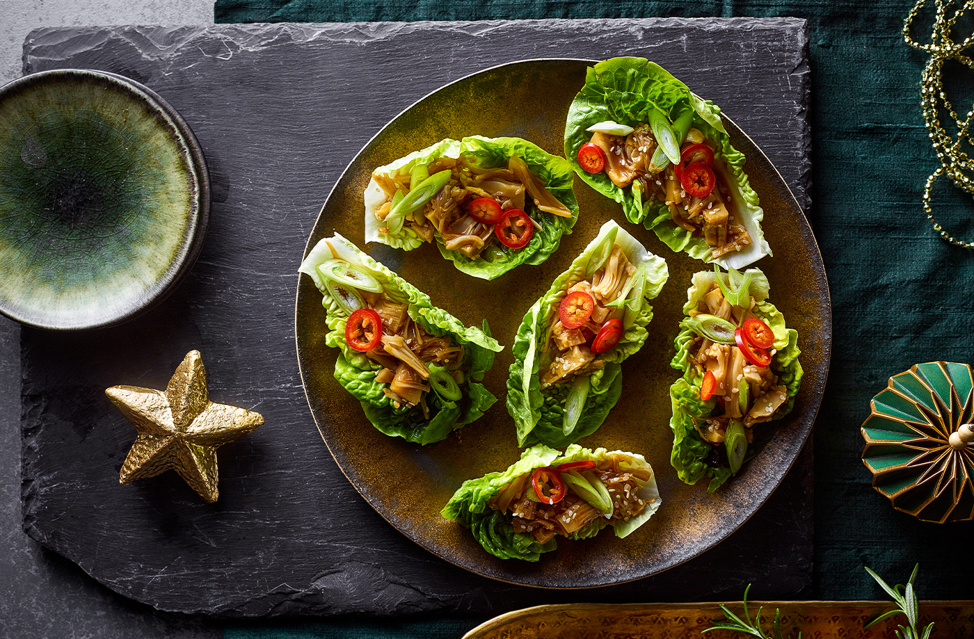 Hoisin jackfruit lettuce cups recipe