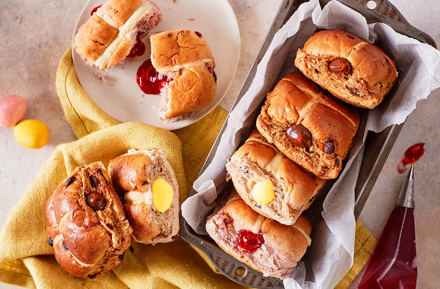 Hot cross bun filled doughnuts recipe