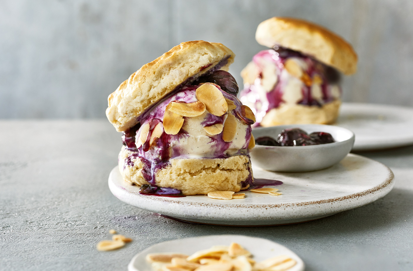 Blueberry ice cream scone sandwiches recipe