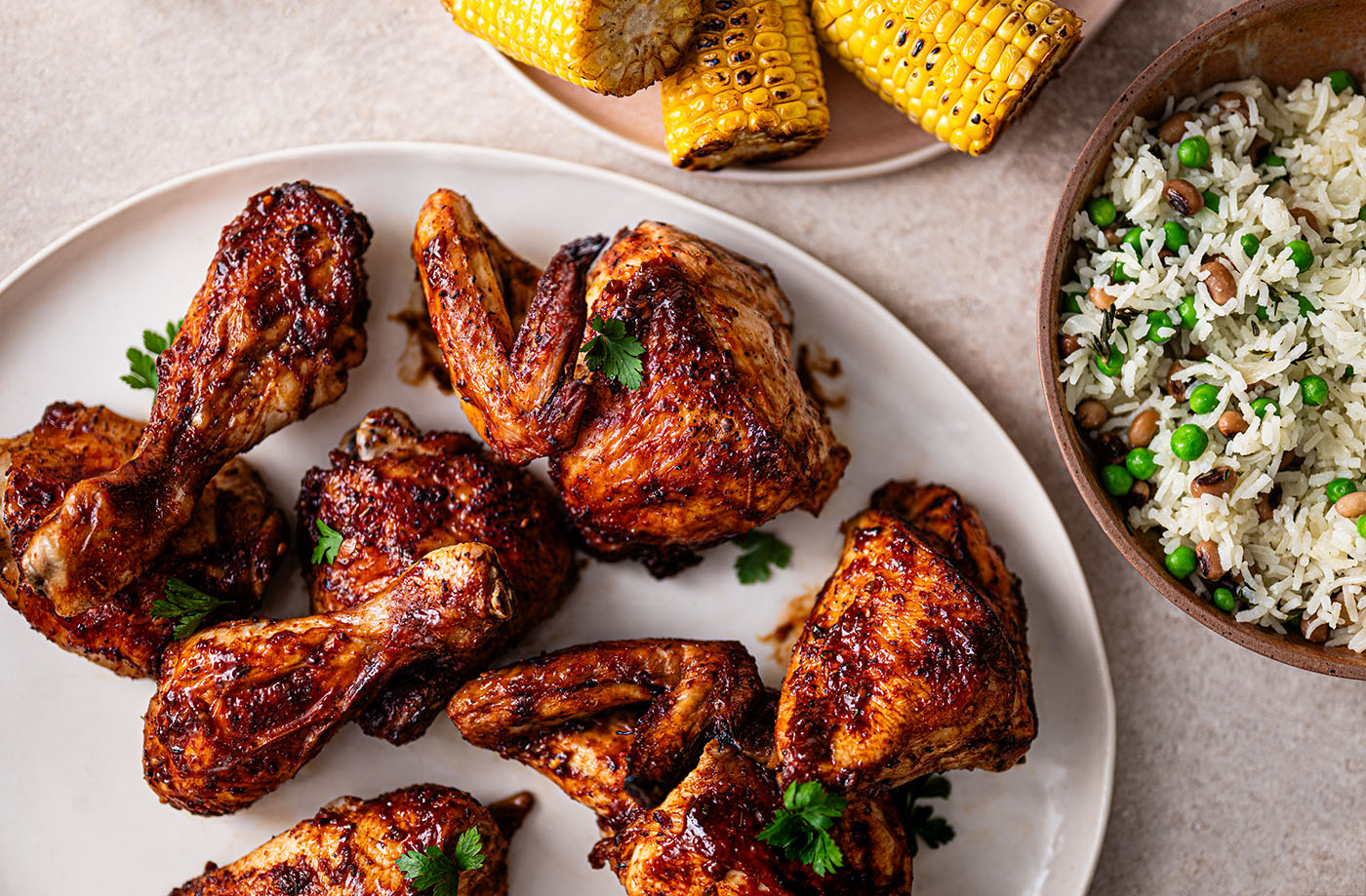 Jerk chicken with coconut rice recipe