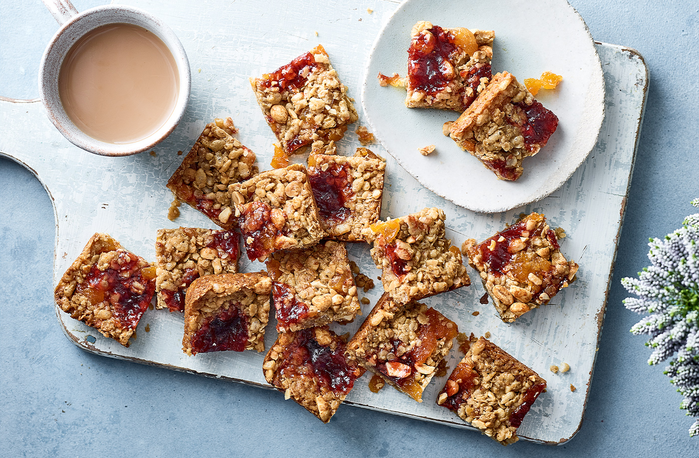 Peanut butter and jam flapjacks recipe