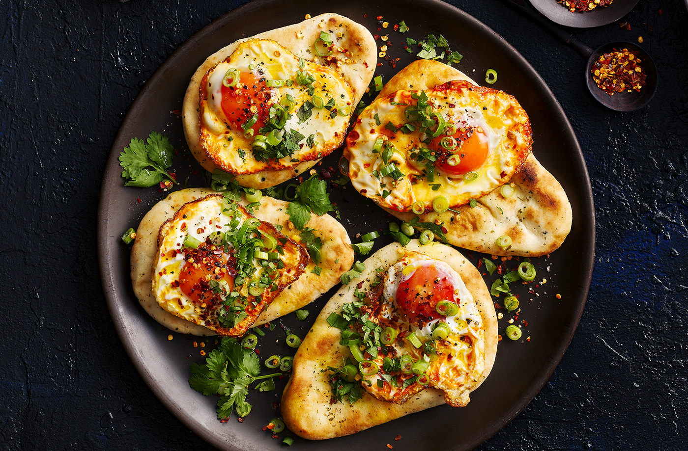 Turmeric fried egg naans with Kashmiri chilli recipe