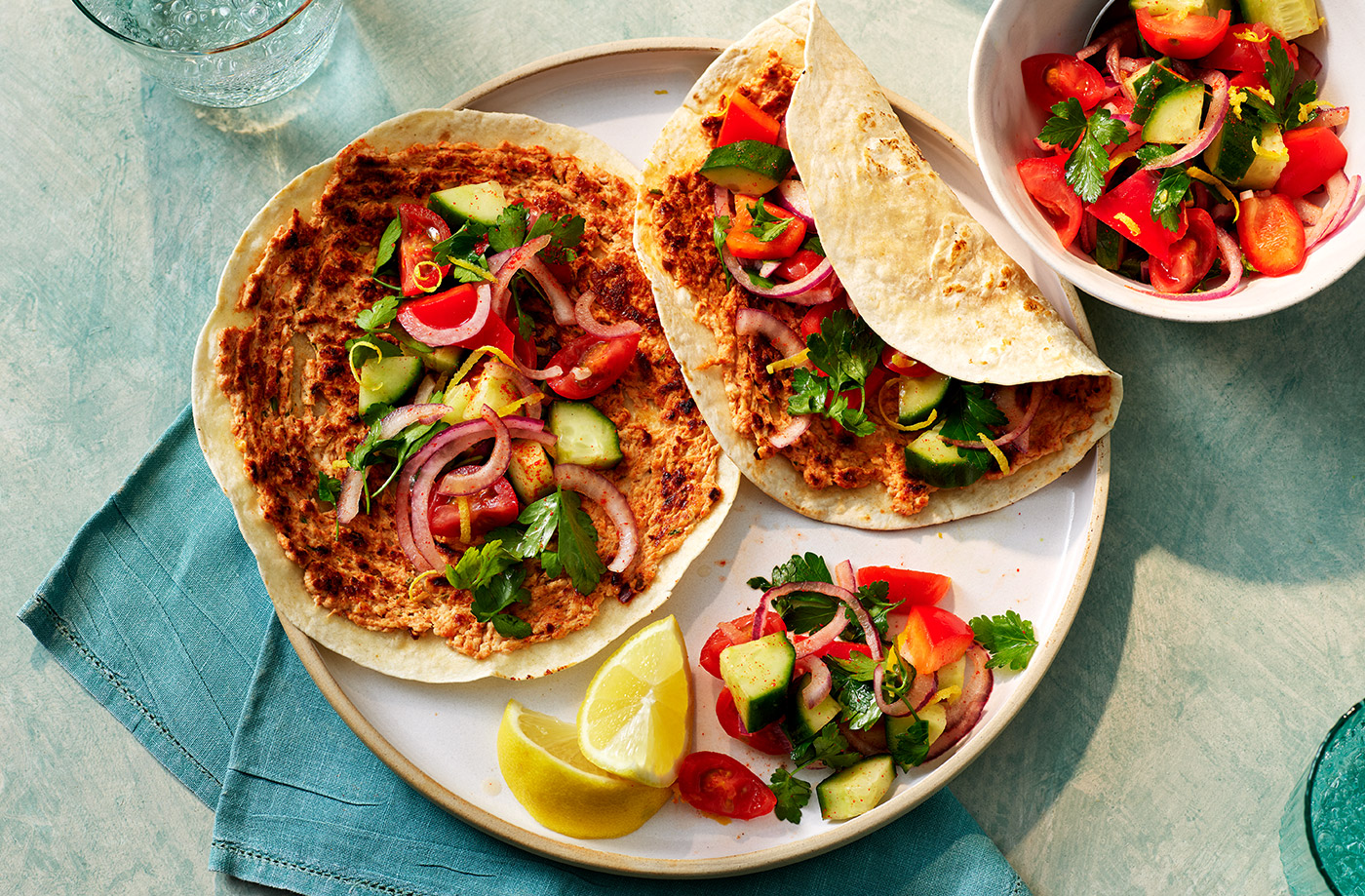 Lahmacun-style smash tacos recipe