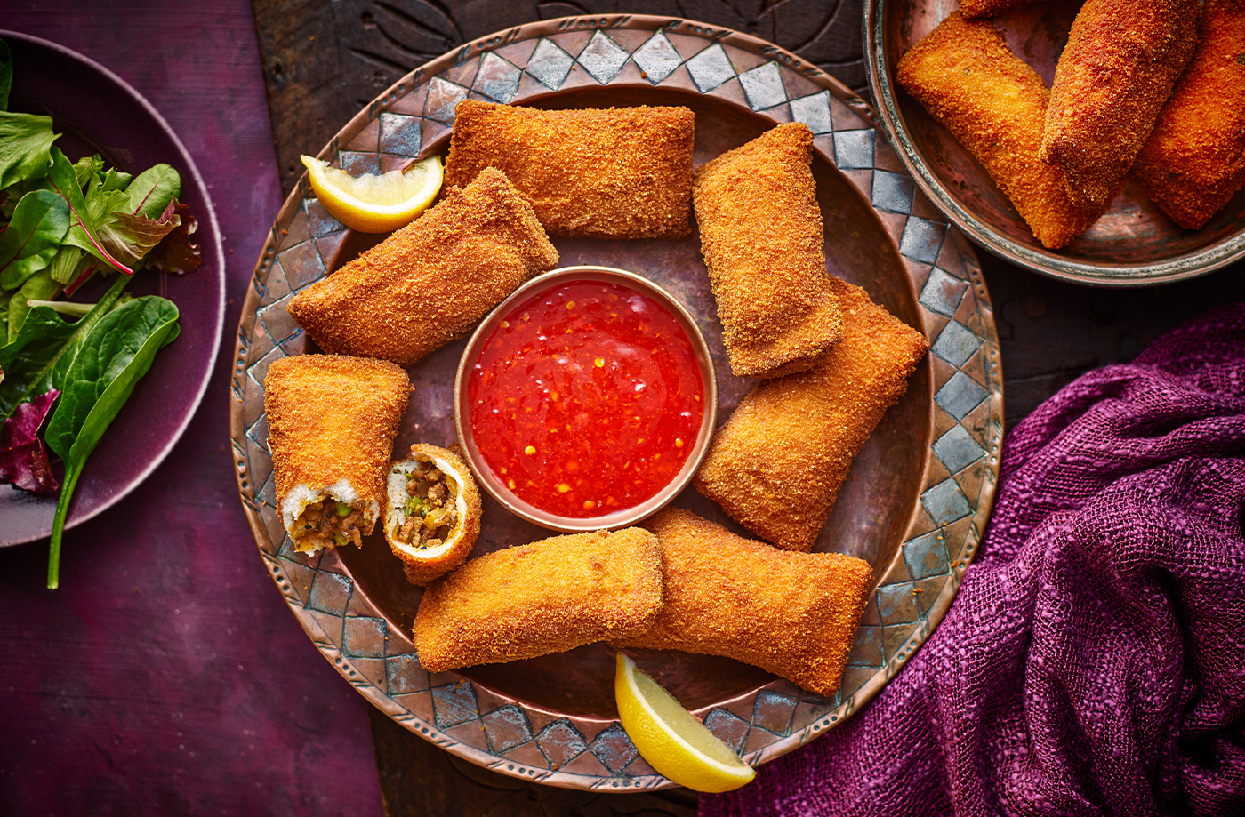 Minty lamb and pea rolls recipe