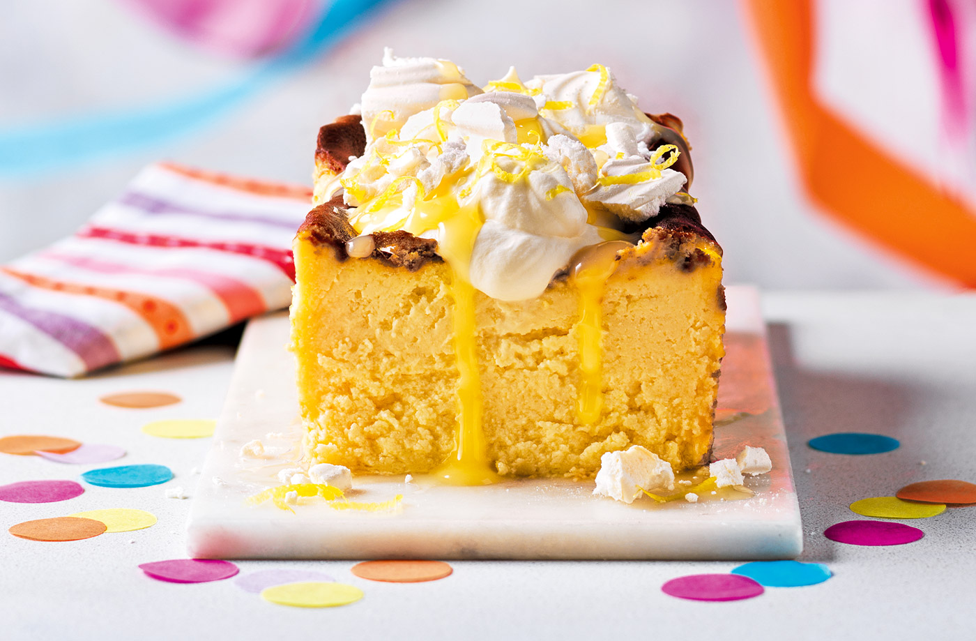 Lemon meringue burnt Basque cheesecake recipe