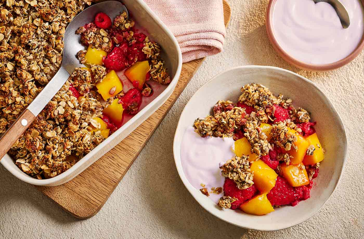 Mango and coconut breakfast crumble recipe