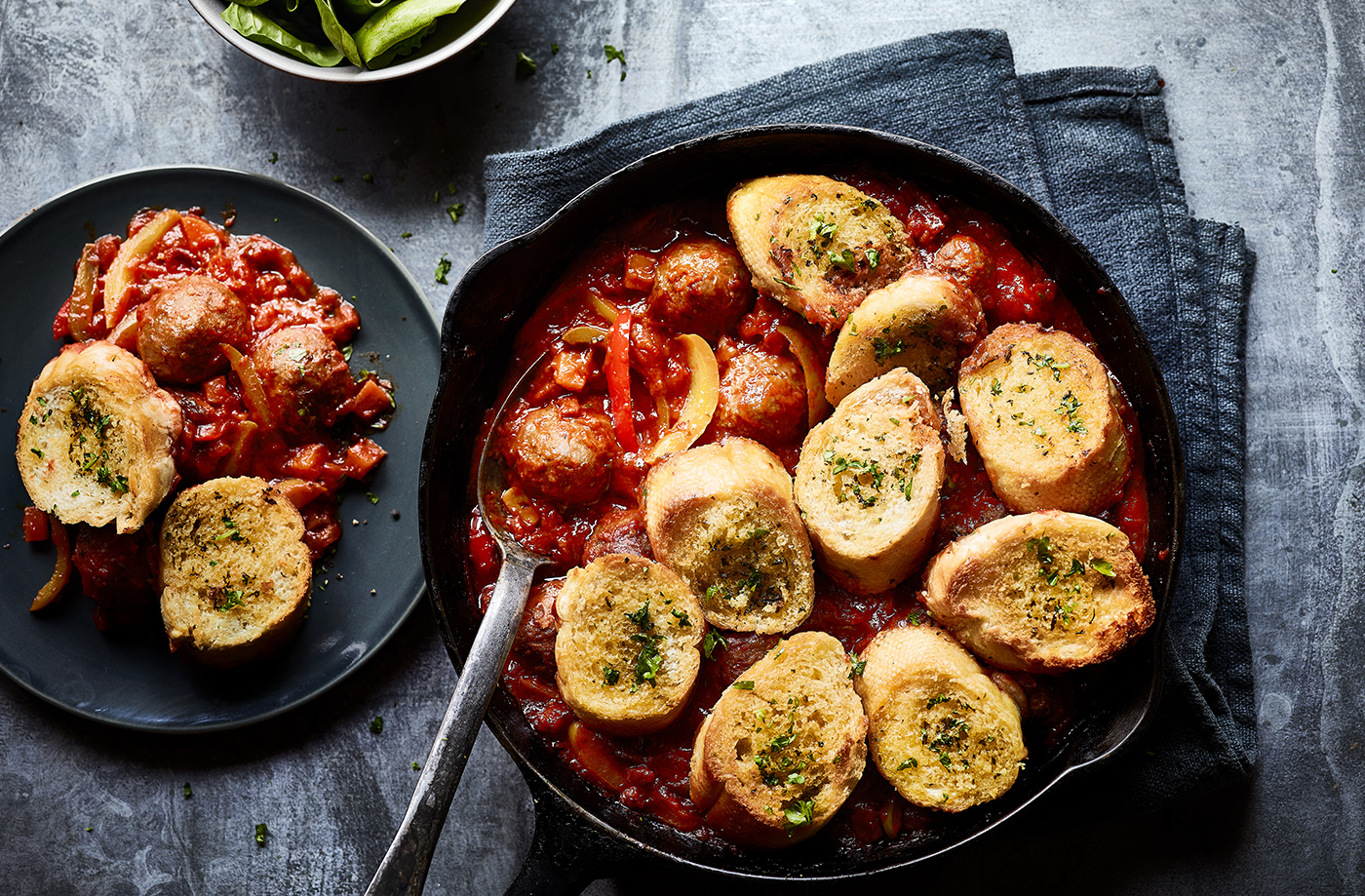 Meatballs and garlic bread bake recipe
