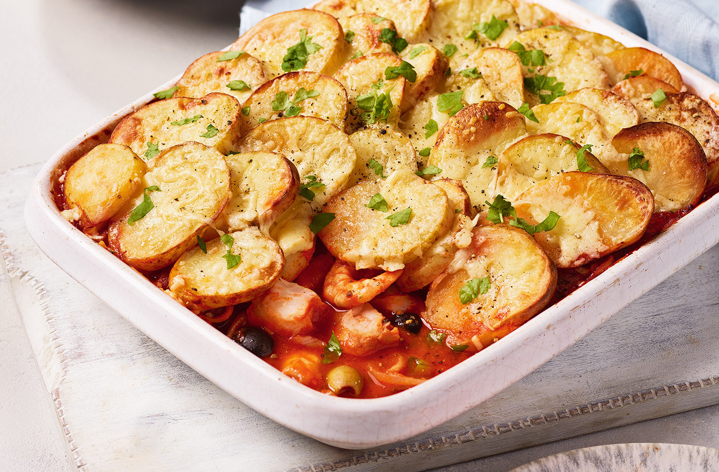 Mediterranean-inspired fish pie recipe