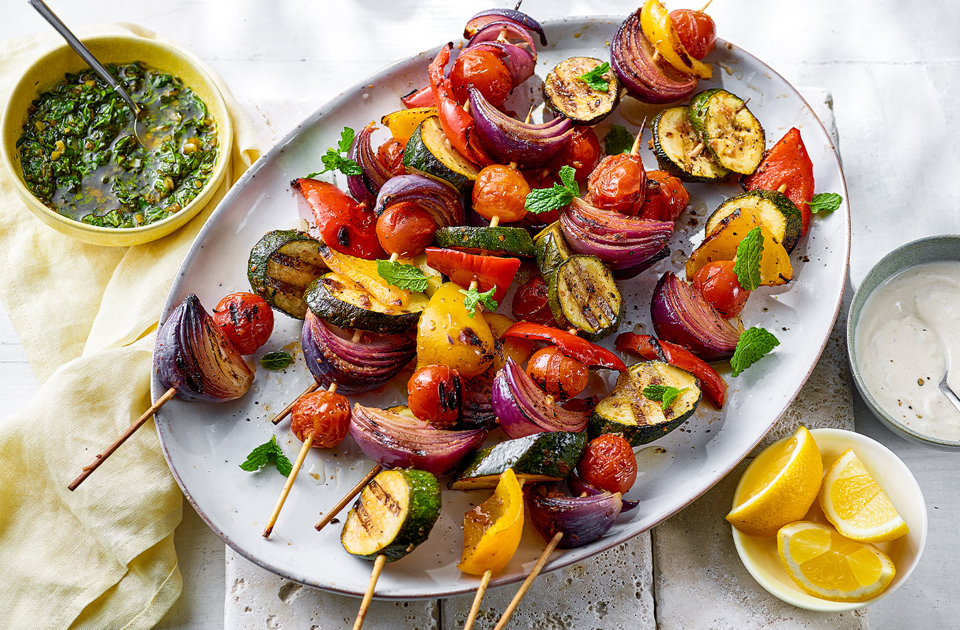 Mediterranean vegetable skewers recipe