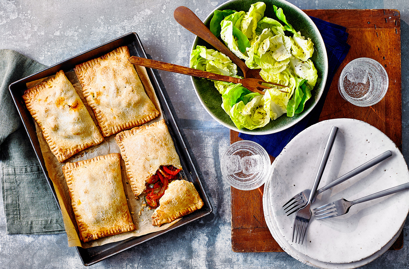 Mediterranean veggie pasties recipe
