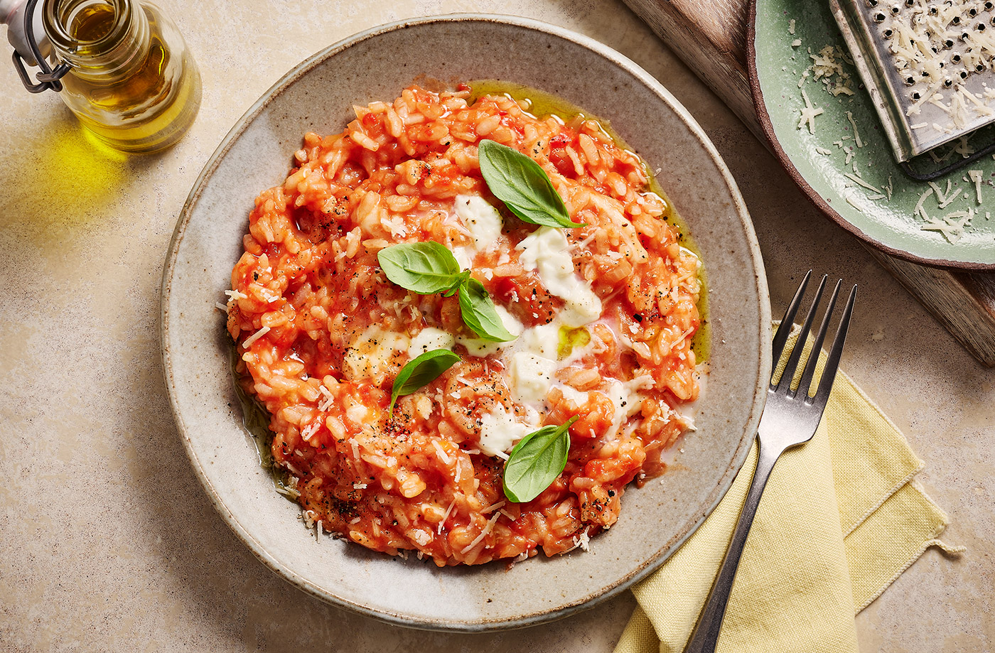 Microwave Caprese risotto recipe