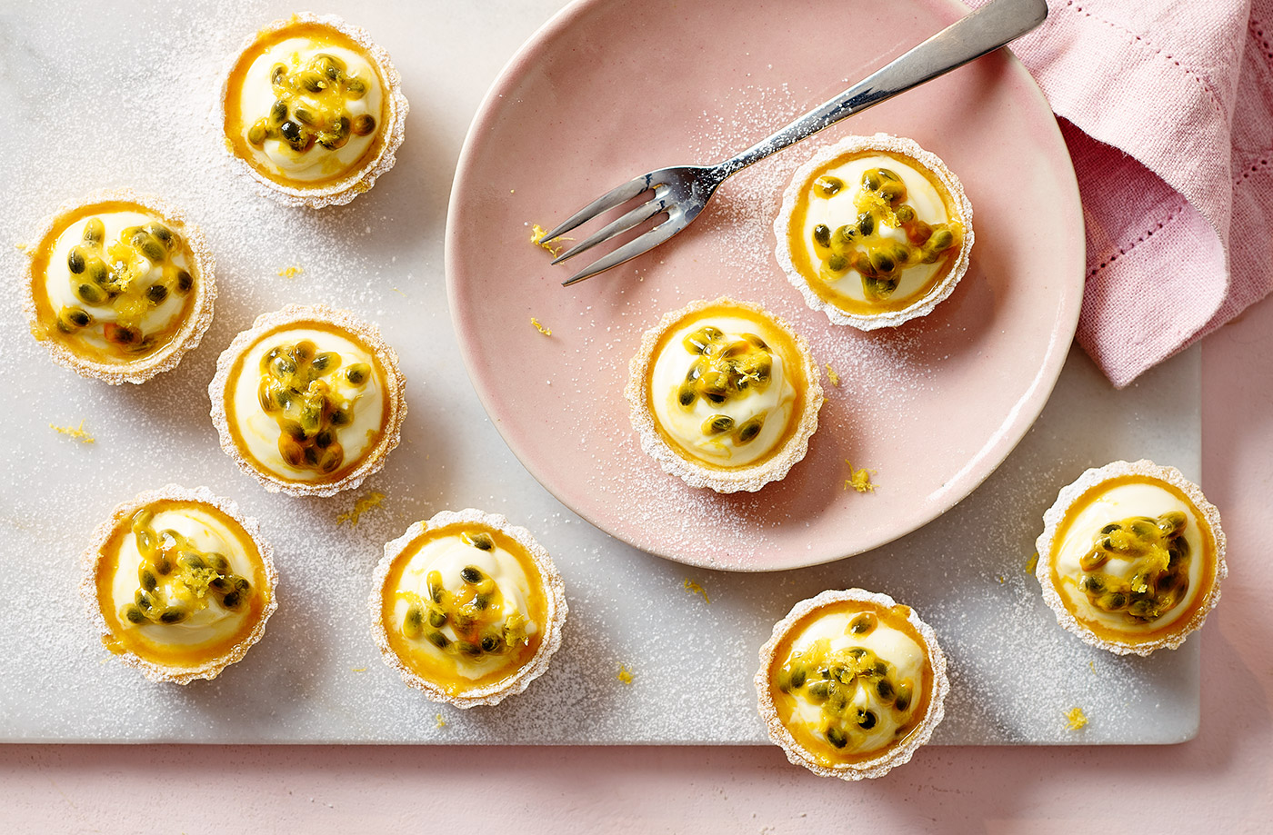 Mini lemon and passion fruit tarts recipe