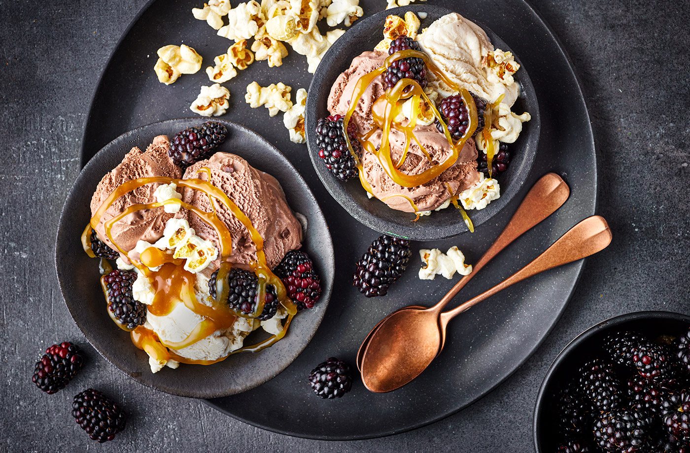 Miso toffee popcorn ice cream bowls recipe