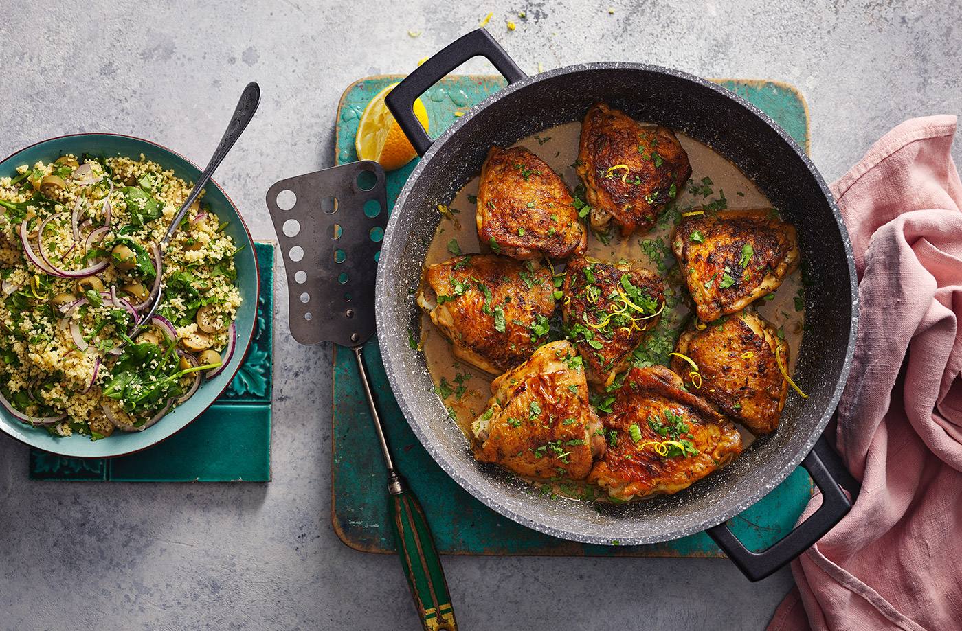 Moroccan-style braised chicken thighs recipe
