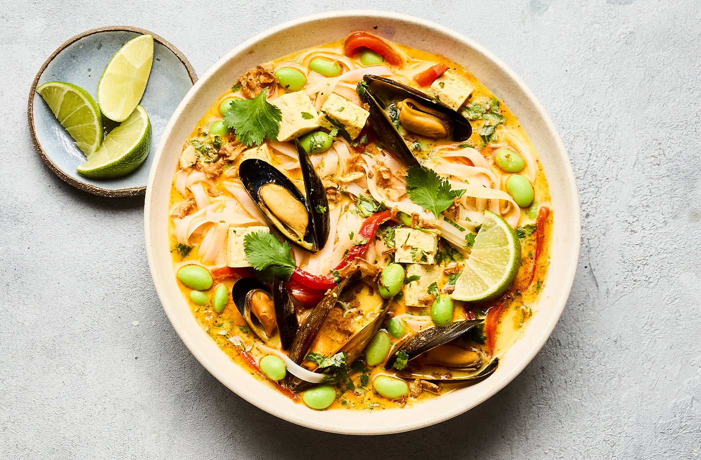 Mussel and tofu laska recipe