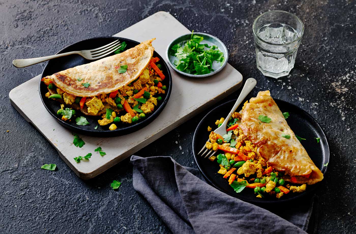 Nigerian pancakes with suya-spiced scrambled tofu recipe