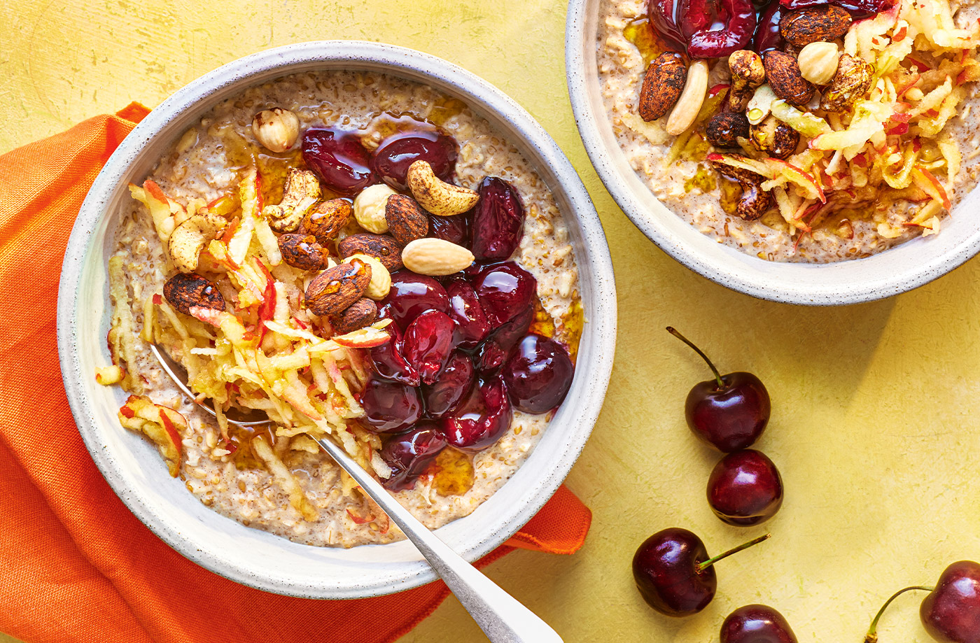 Nutty cherry overnight oats recipe