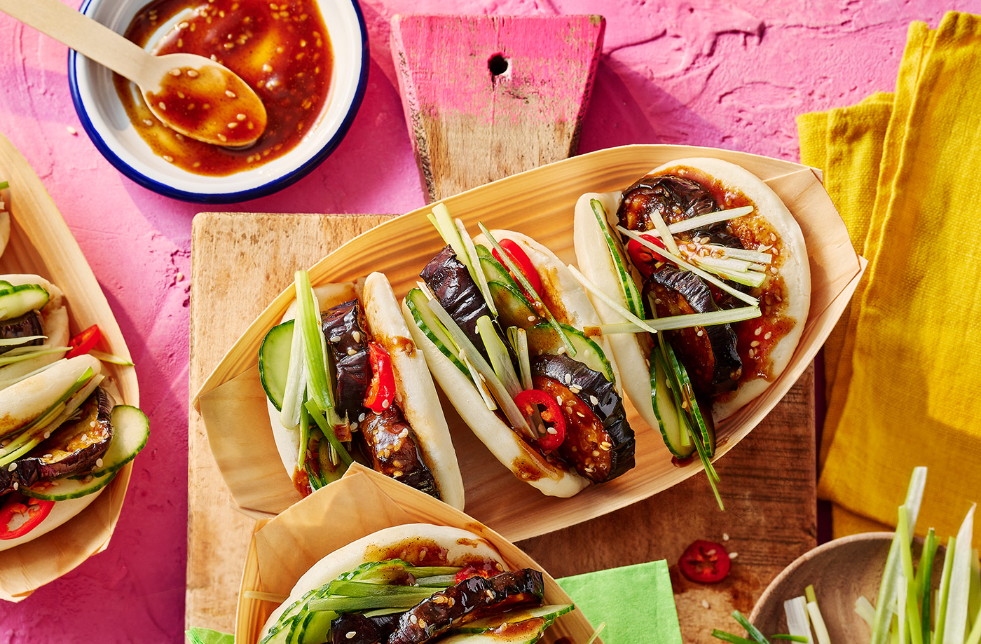 Hoisin aubergine bao buns recipe