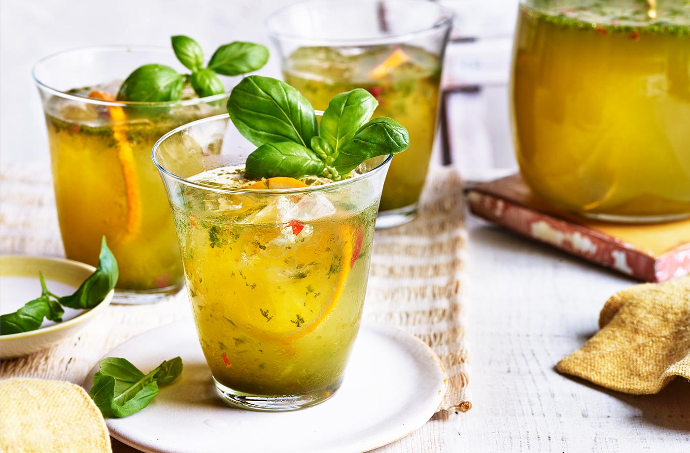 Orange, chilli and basil spritz recipe