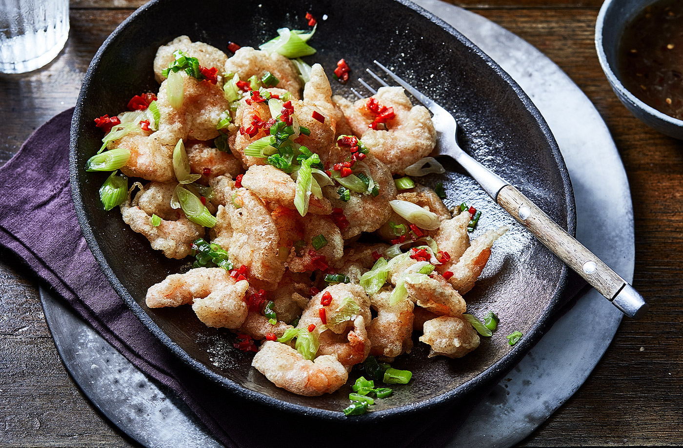 Salt and pepper prawns  recipe