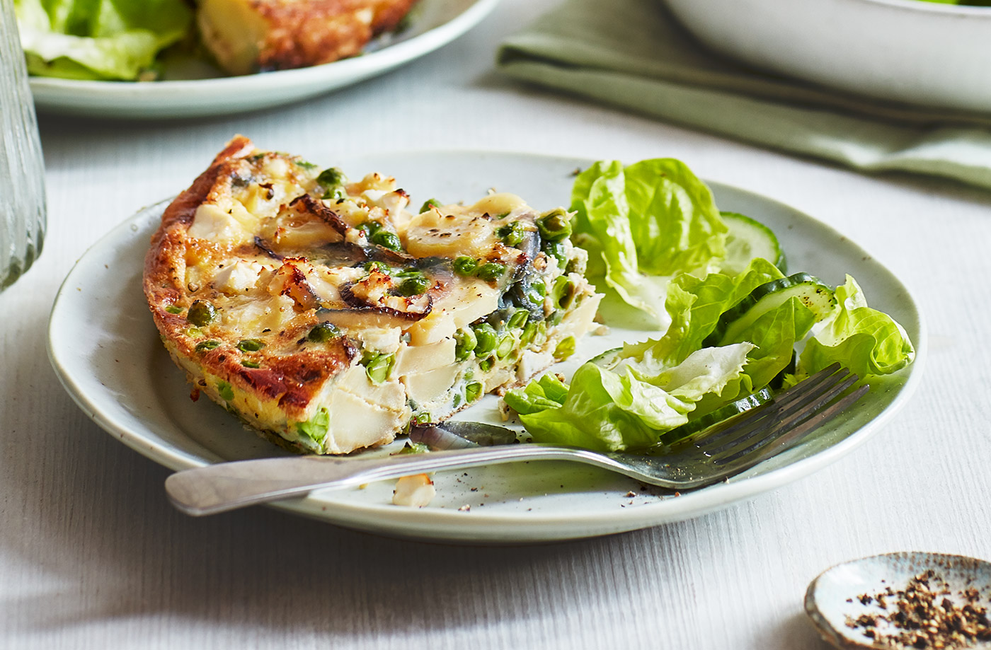 Pea and potato frittata recipe