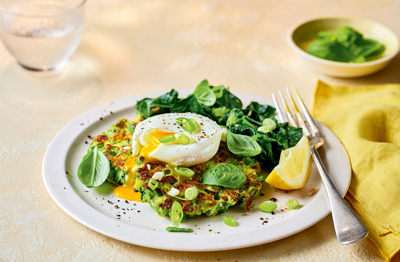 Pea, courgette and cheese fritters recipe