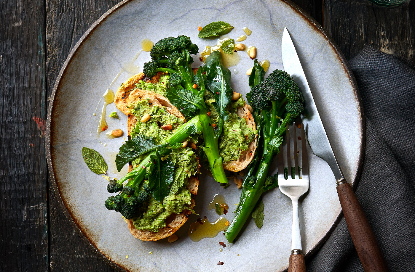 Pea, mint and broccoli pesto recipe