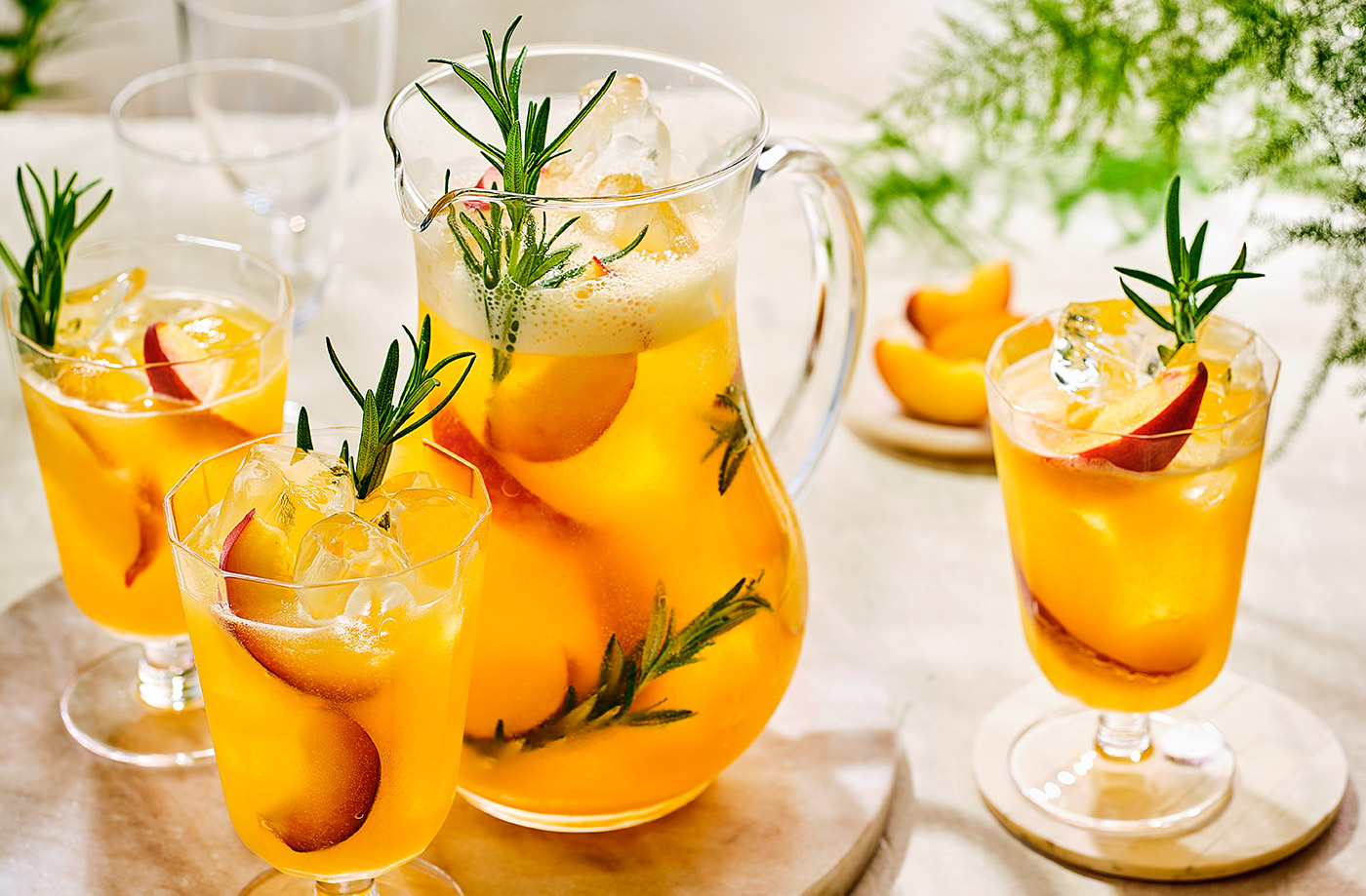 Peach and rosemary cooler recipe