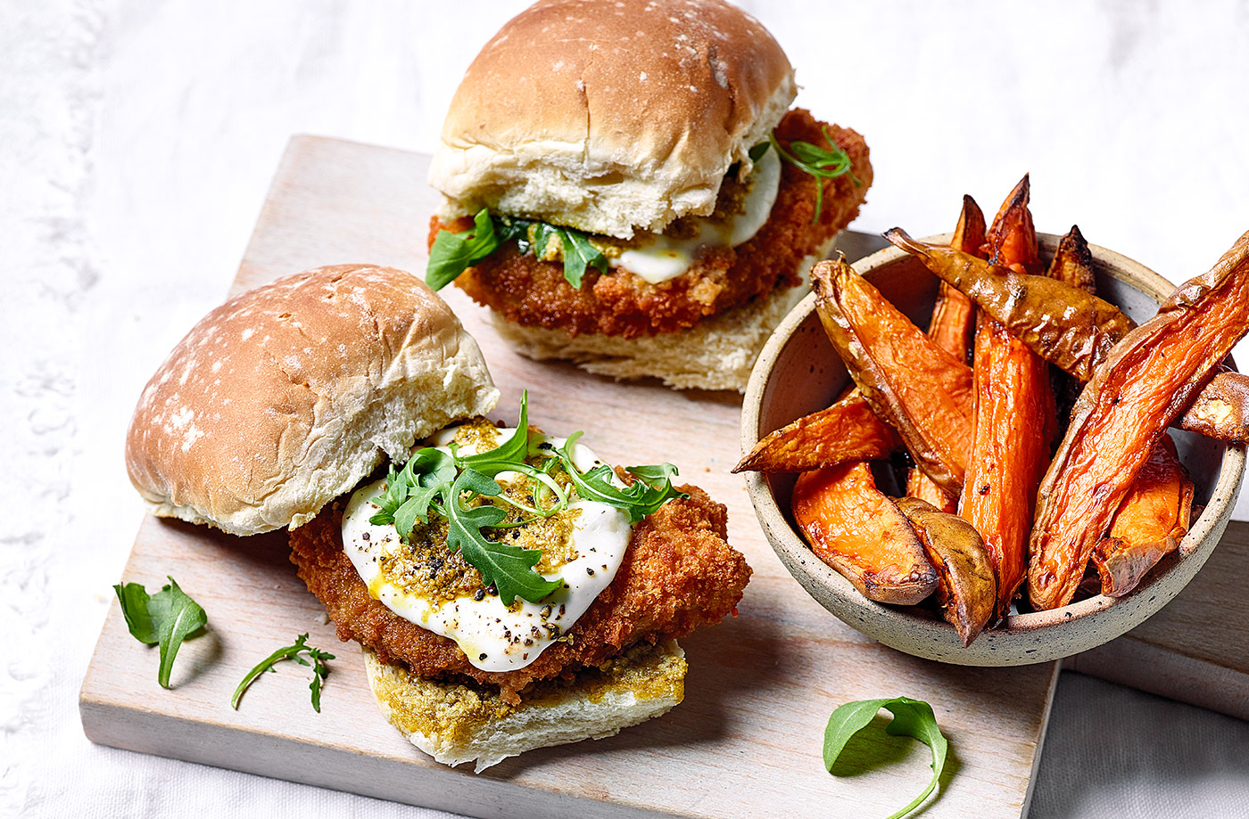 Crispy chicken burgers recipe