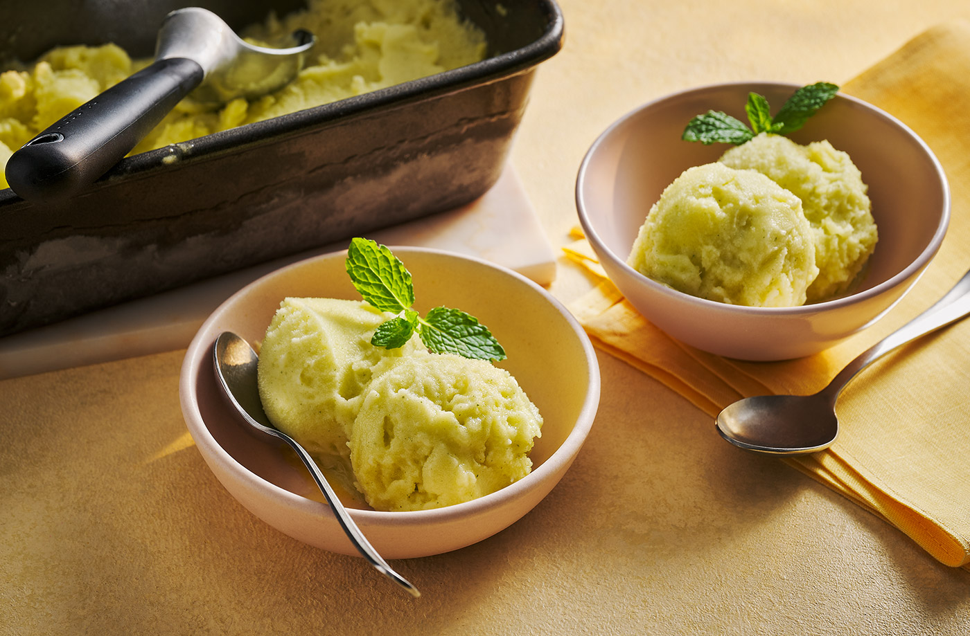 Pineapple and mint sorbet recipe