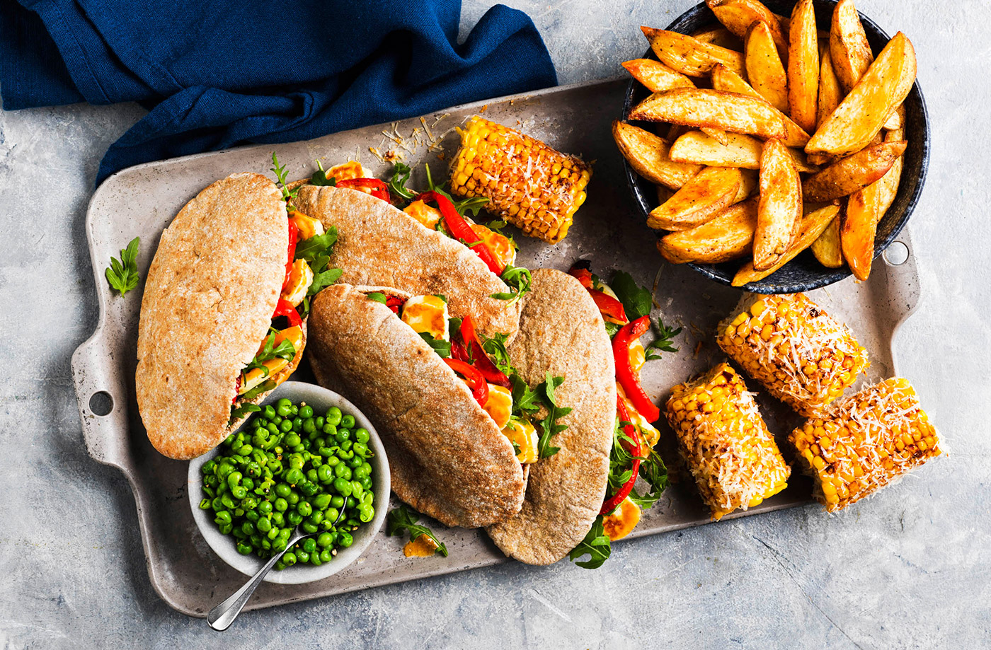 Piri-piri halloumi pittas recipe