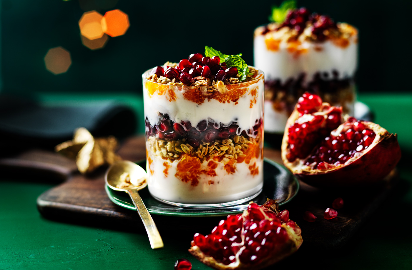 Pomegranate and orange breakfast parfaits recipe