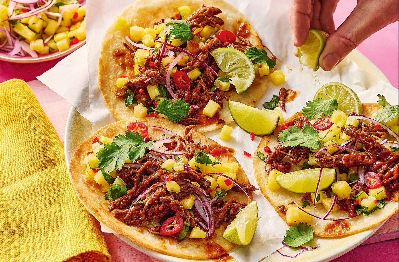 Pulled-beef tostadas recipe